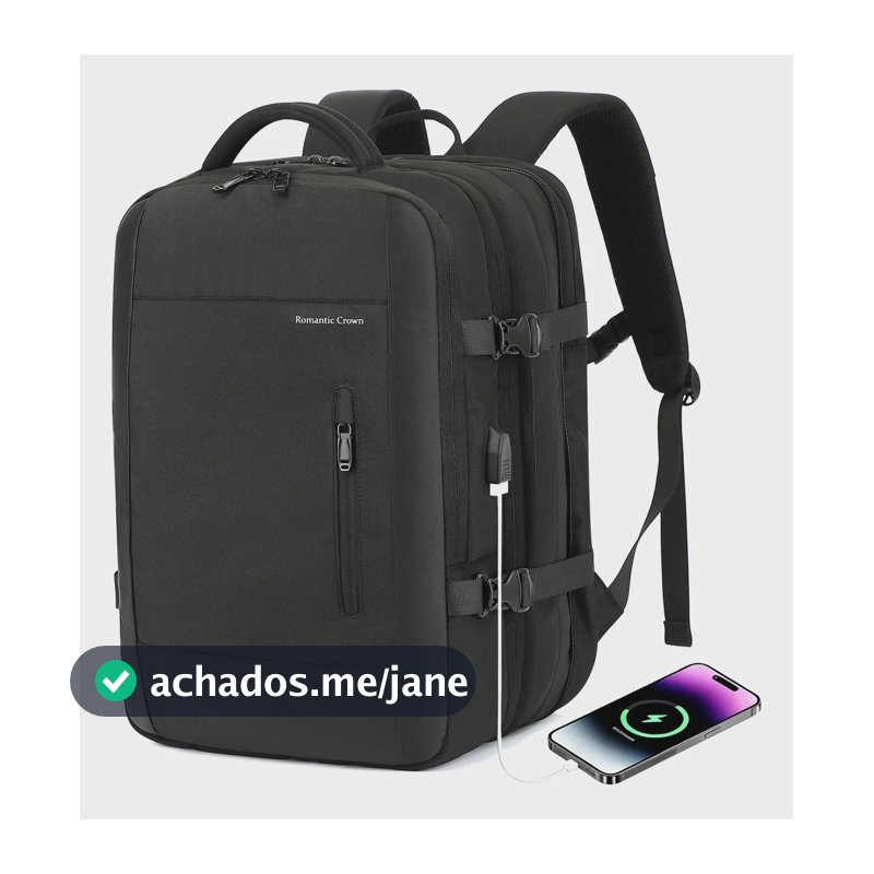 Mochila Viagem Feminina Masculina Para Notebook Executiva Cor Preto