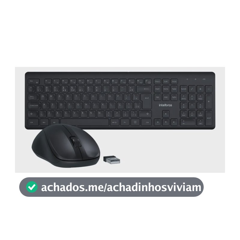 Kit Teclado e Mouse Sem Fio CSI50, 2.4GHz, ABNT2, Preto Intelbras