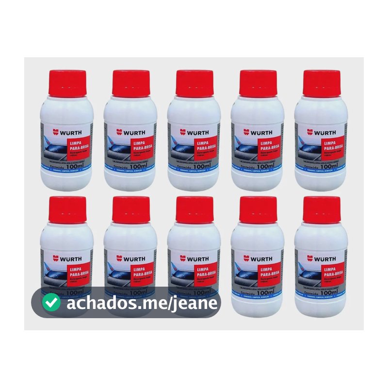 Kit 10 Limpa Para Brisa 100ml Wurth Limpador Concentrado