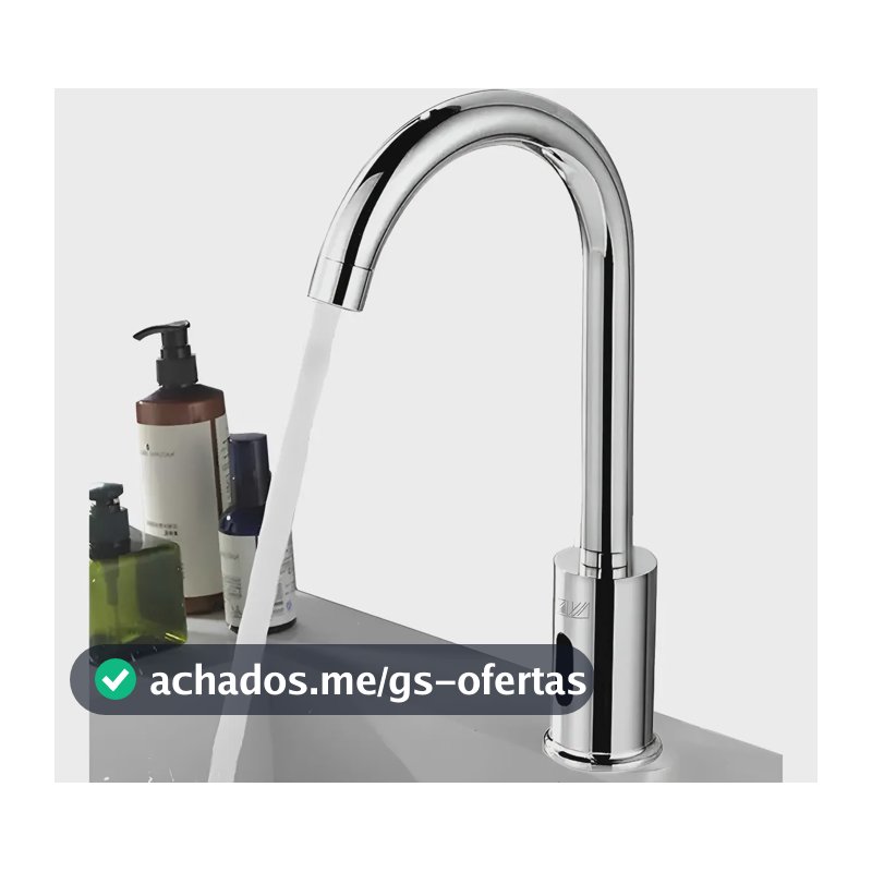 Torneira Automática com Sensor Zawa Prateado Cromado Temporizador