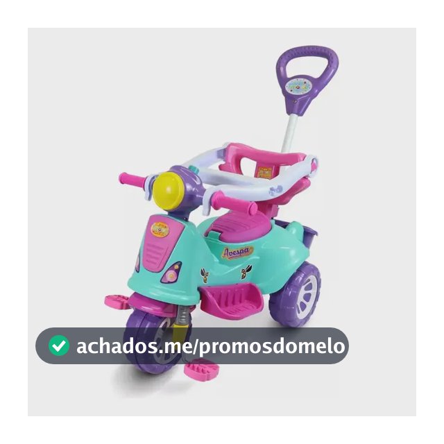 Triciclo Infantil Rosa Maral 2 em 1 Passeio e Pedal com Buzina
