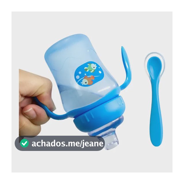 Copo Para Bebês Antivazamento + Colher Silicone