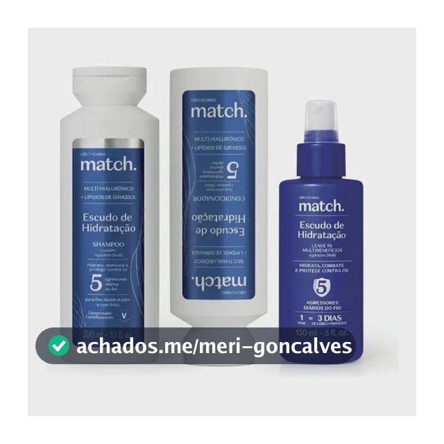 Combo Match Escudo De Hidratação: Shampoo 300ml + Condiciona