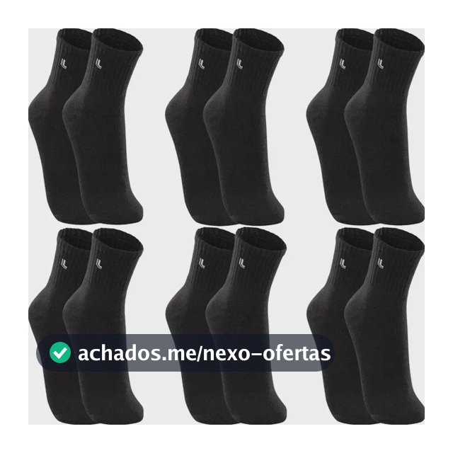 Kit 6 Pares Meias Lupo Cano Médio Esportivas Academia