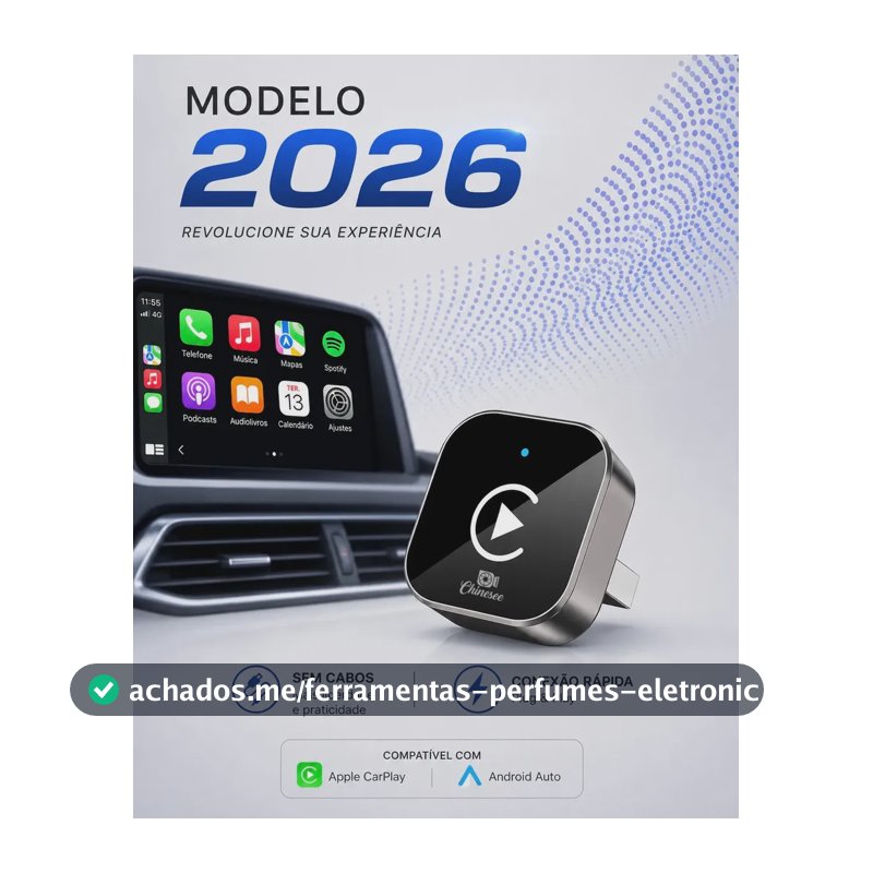Carplay Adaptador Sem Fio RB Smart slim USB / USB-C Android Auto 2 Em 1 Slim E Potente