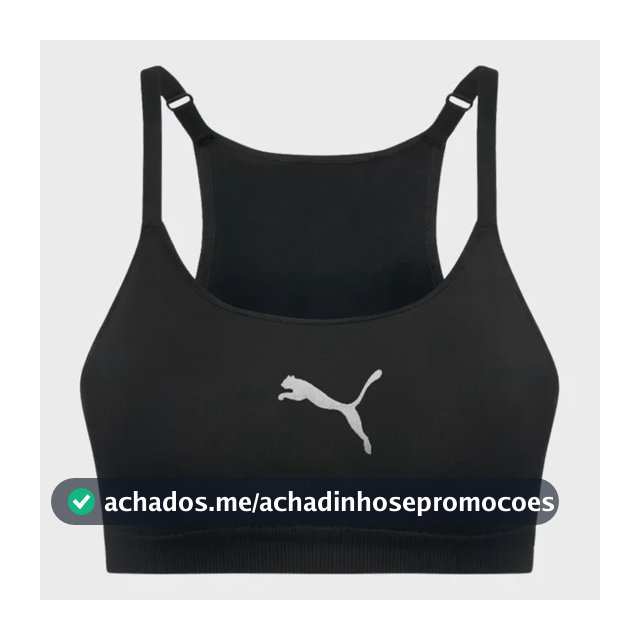 Top Puma Com Bojo E Regulador Sem Costura Poliamida Preto Eg