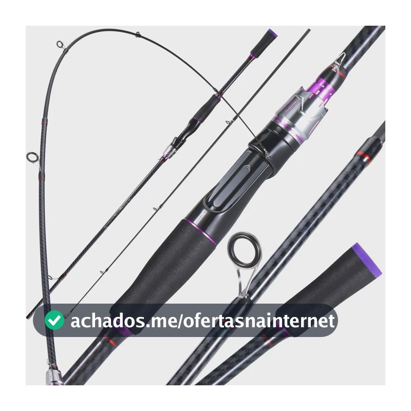 Vara Para Molinete 1,80m 2 Partes Alto Carbono 5-10lb Cor Roxa Sougayilang
