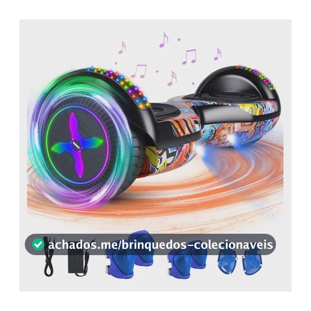 Hoverboard Skate Elétrico Com Led E Bluetooth Alumínio 120kg Rosa-pálido