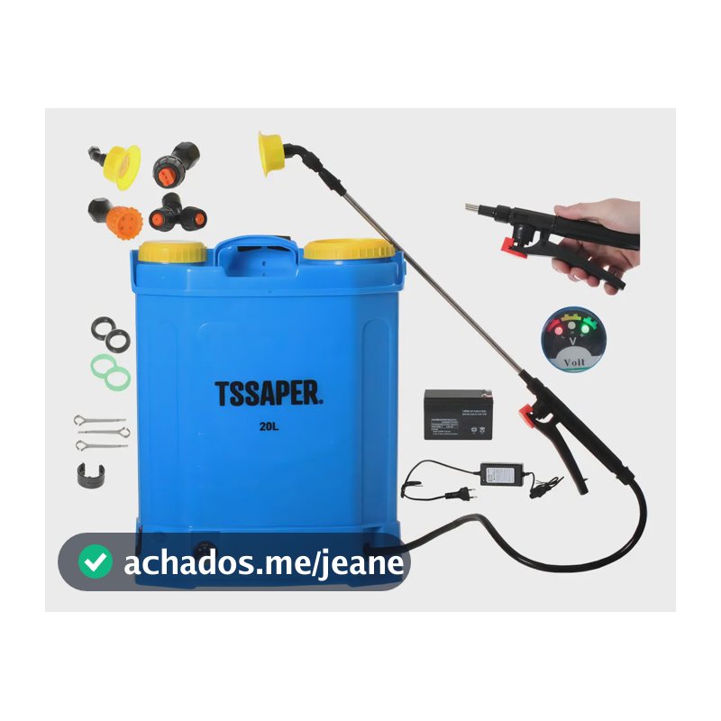 Pulverizador Costal 20l Litros Bateria Elétrico Para Veneno Cor Azul