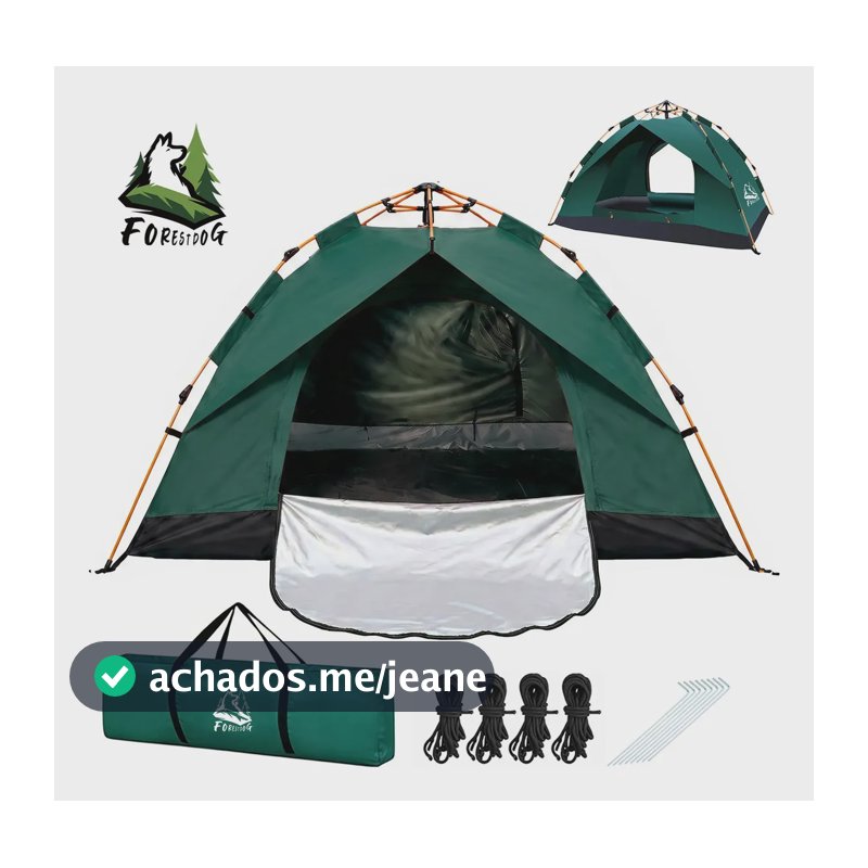 Barraca De Camping Automatica Forestdog 2-3 Pessoas Barraca Pop Up 210165100cm Verde