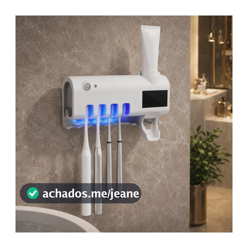 Dispenser Pasta De Dente Com Porta Escova Suporte De Parede
