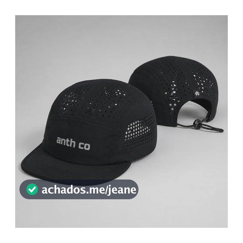 Boné Anth Co Aba Maleável Corrida Treino Impermeável Fresh Preto Un