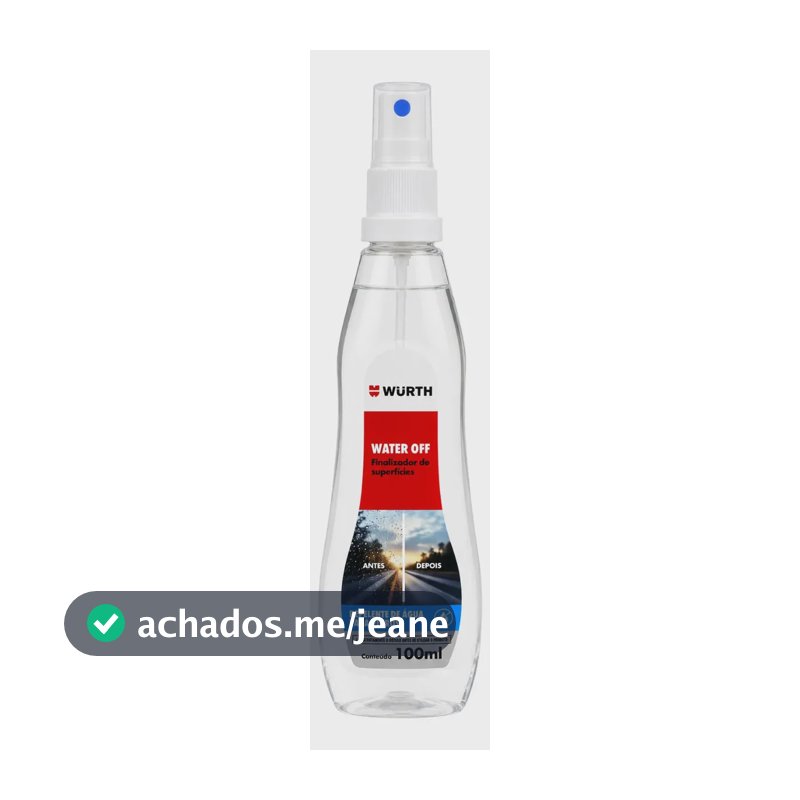 Water Off Wurth 100 ml Cristalizador Anti Embaçante Repelente Para Brisa E Vidros