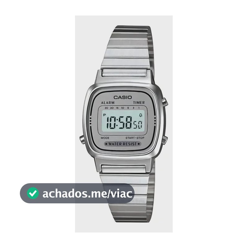 Relógio Casio Feminino La670 Cinza Vintage Tamanho Mini