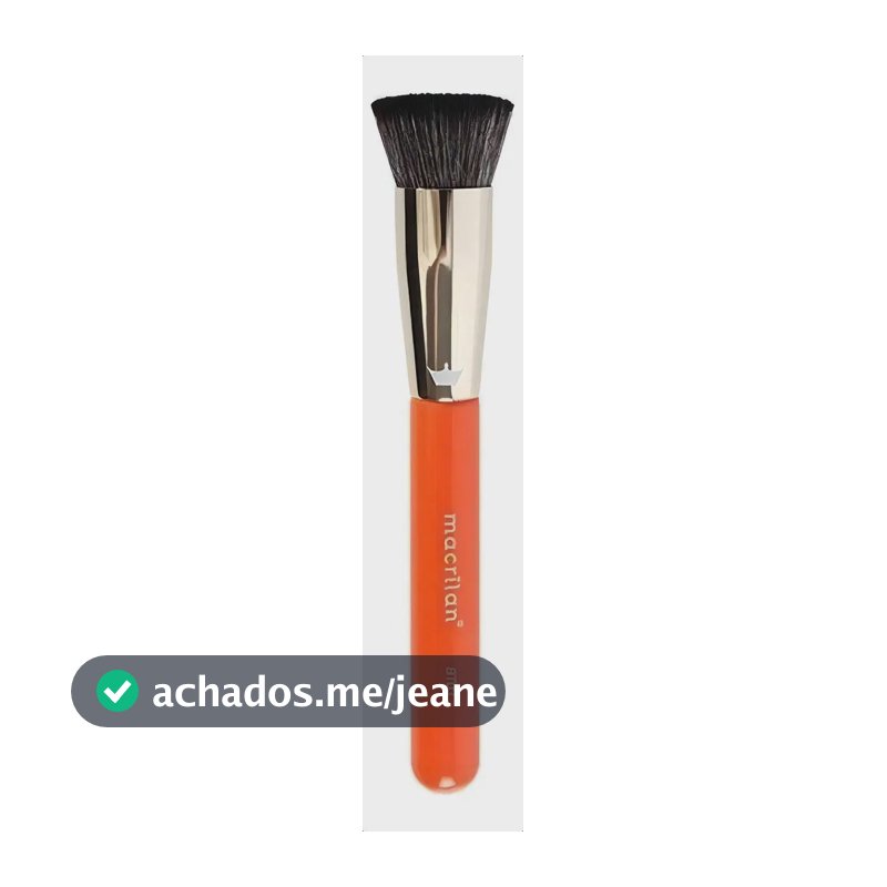 Pincel de Maquiagem Macrilan BT03 para Base Líquida e Cremosa Laranja