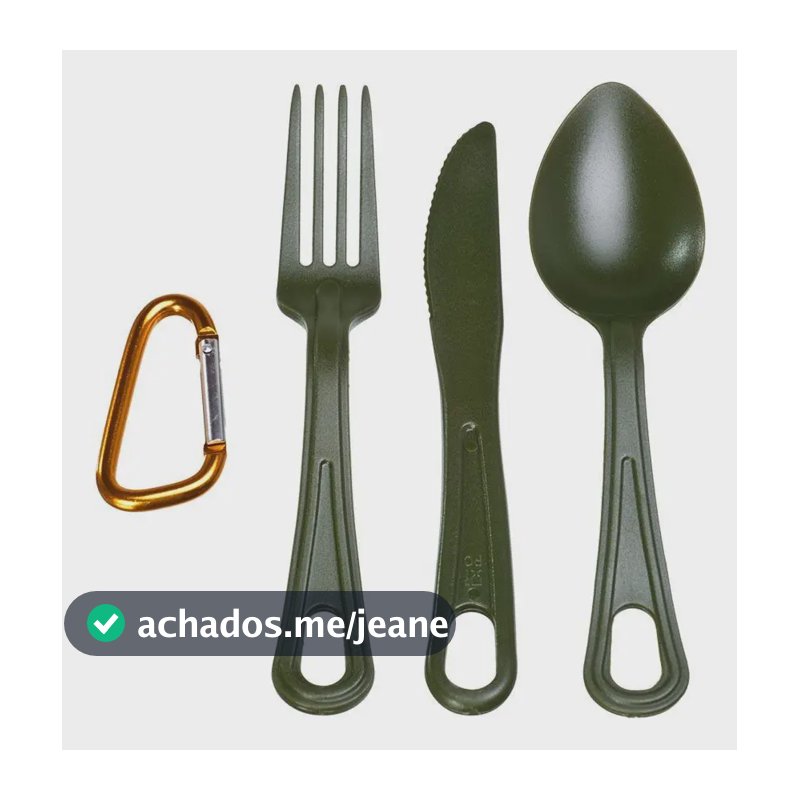 Kit Colher Garfo Faca Guepardo Polic Talheres Policarbonato Verde