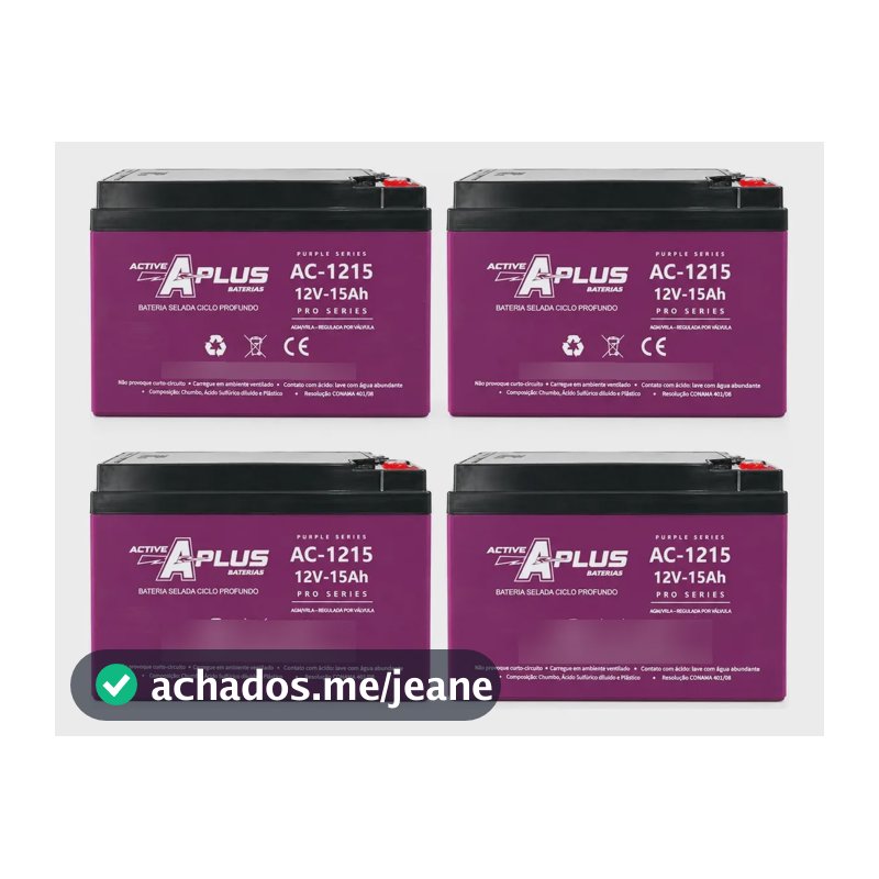 Kit 4 Bateria Bike Elétrica 12v 15ah 48v  Ciclo Profundo
