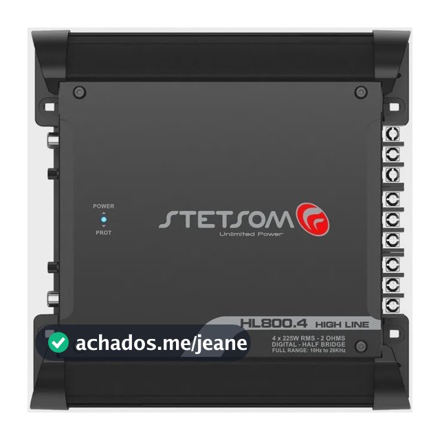 Amplificador para carro/caminhonete Stetsom High Line HL 800.4 clase D com 4 canales e 900W preto