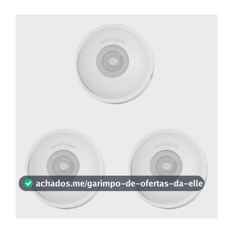 Kit 3 Sensor Presença Teto Qa19mb 360 Fotocélula Redondo Branco