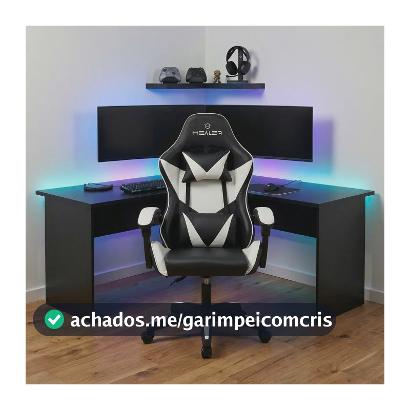 Cadeira Gamer Lancer Preta e Branca Healer