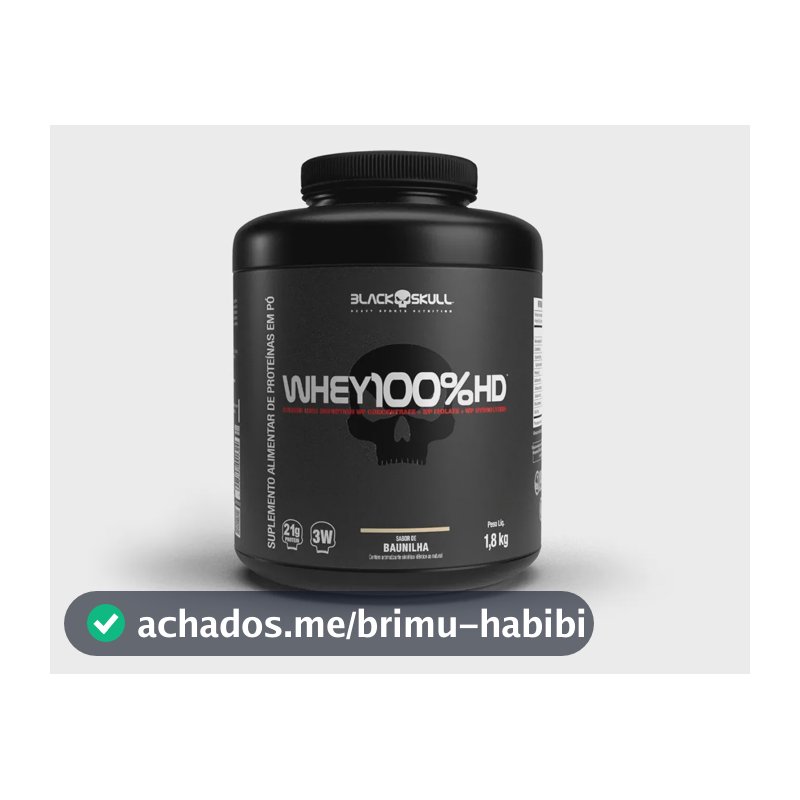 Whey 100% HD sabor Baunilha 1.8 kg Suplemento em pó Black Skull
