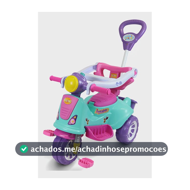 Triciclo Infantil Avespa Pink Maral Com Pedal Pink