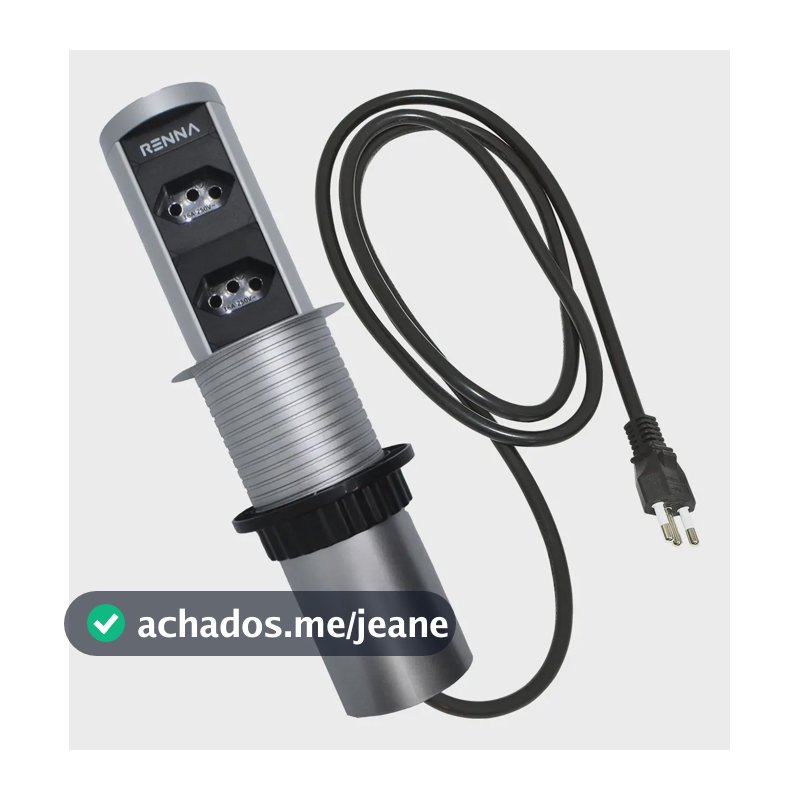Torre 2 Tomadas De Embutir Subida Automática Cor Prateado
