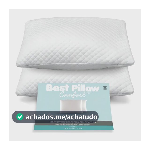 Kit 2 Travesseiros M Casa Altura Regulável 70x50cm Antialérgico