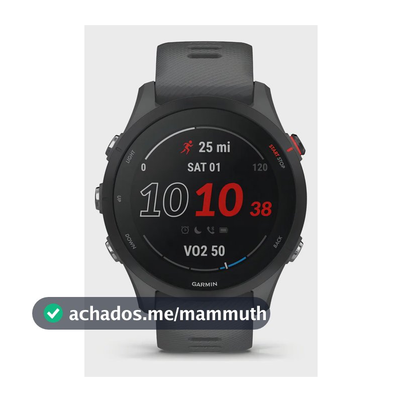 Smartwatch Garmin Forerunner 255 GPS com Monitor Cardíaco e Caixa de 46 mm Cinza Ardósia