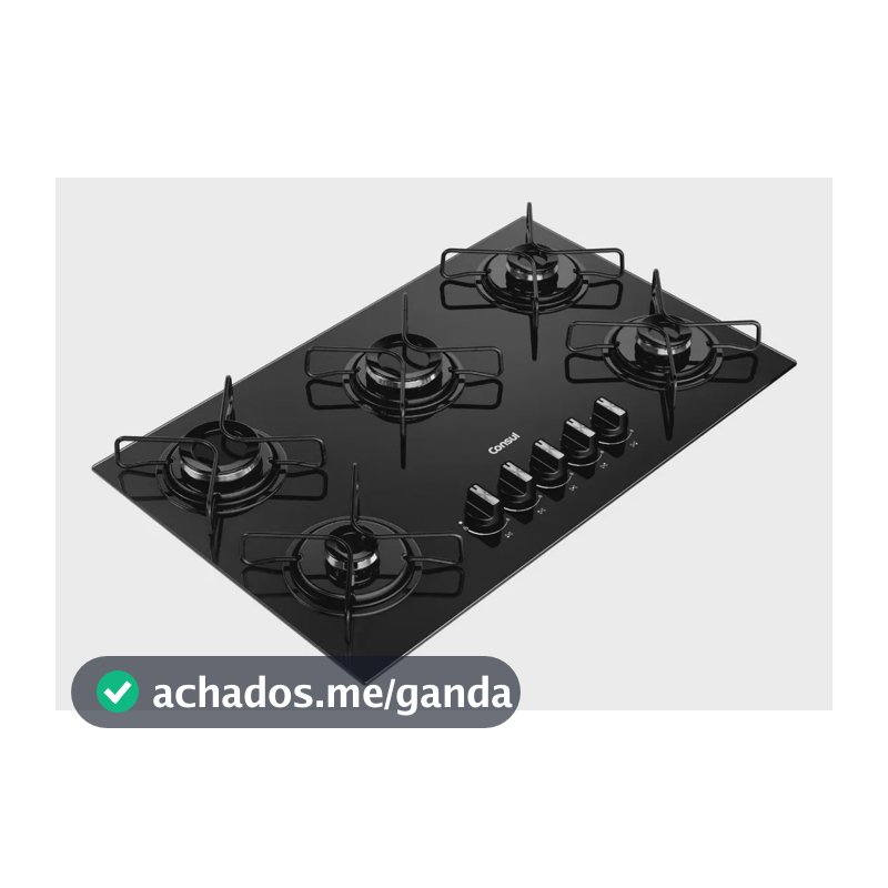 Cooktop Consul a Gás 5 Bocas com Grades Estáveis - CD075BE Preto