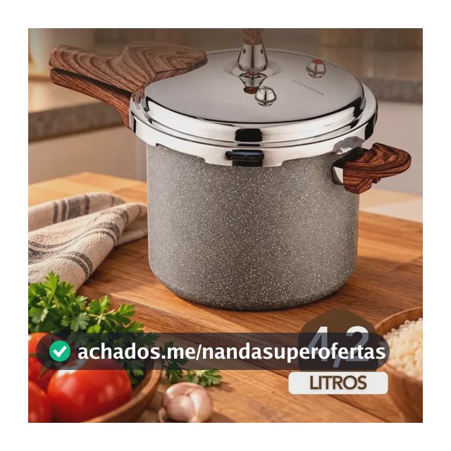 Panela de Pressão 4,2L Cerâmica Antiaderente Indução Fogão Gás Elétrico Cooktop Tampa Inox 3 Válvulas Segurança Base Indução Cabo Amadeirado