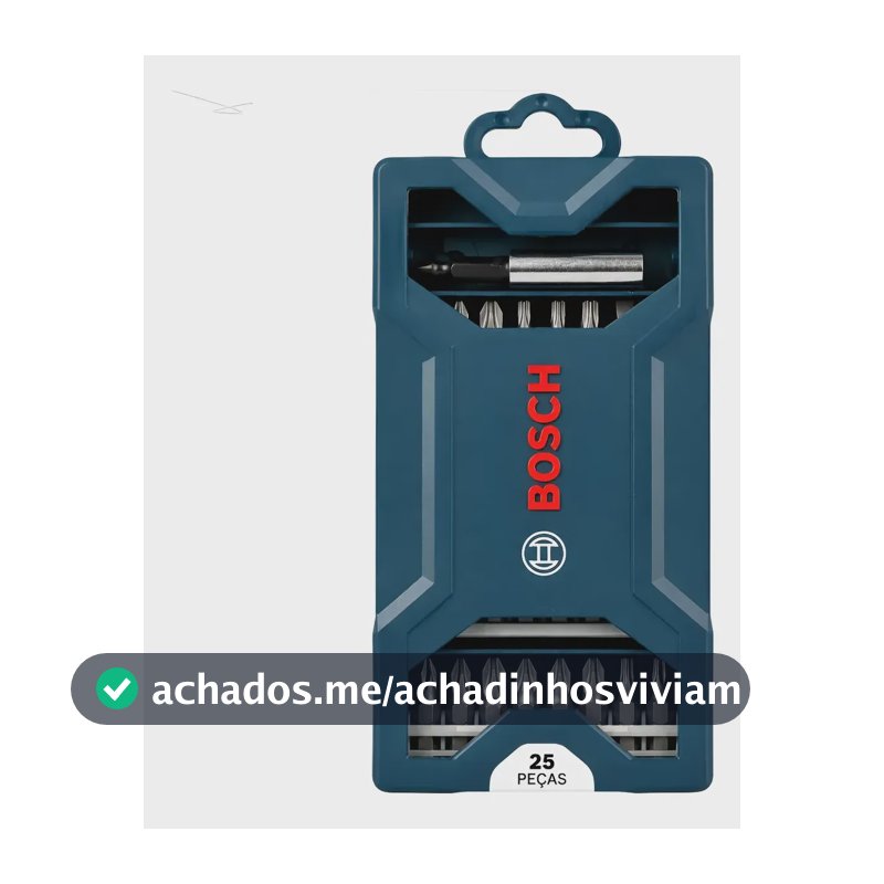 Jogo Bits Ponteira 25-50mm Parafusadeira 25pç Aço Com Estojo