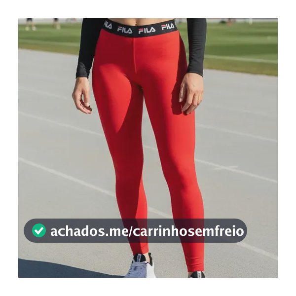 Calça Leggings Fila Train Elastic V Feminina - Vermelho