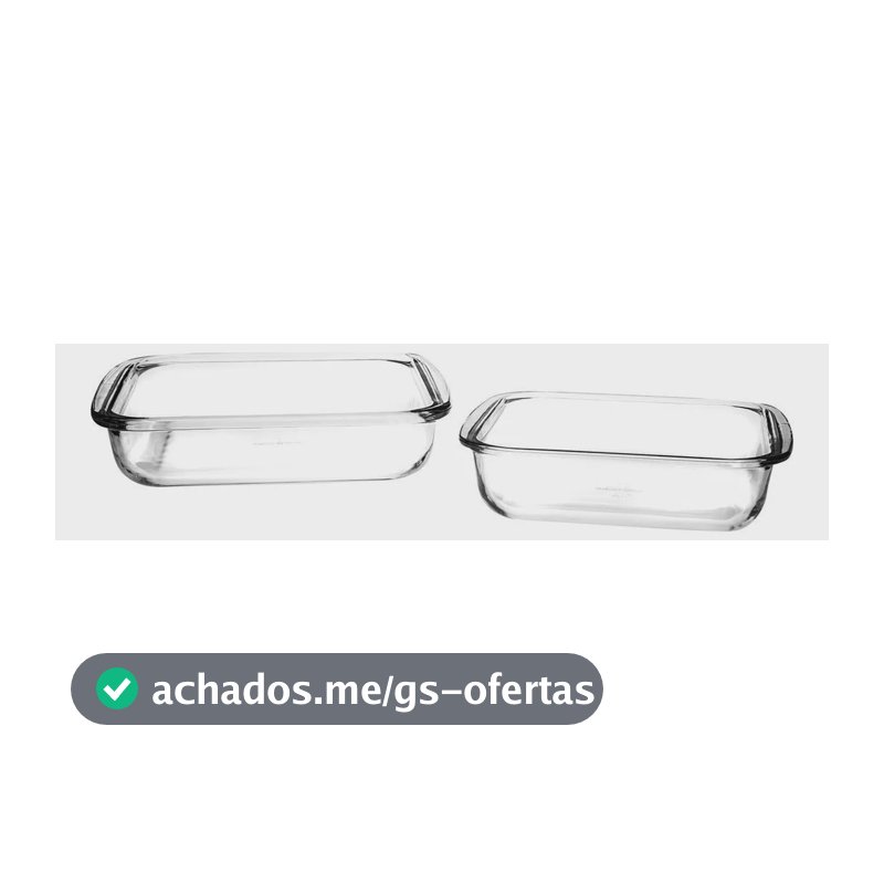 Assadeiras Quadradas Marinex 2 Peças Vidro Com Alça Transparente