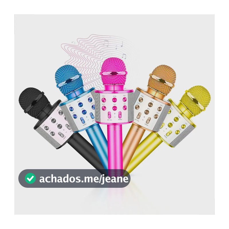 Microfone Dinâmico Bluetooth Omnidirecional MTV Azul Karaokê