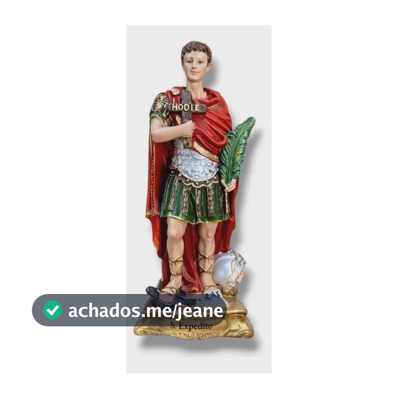 Santo Expedito Imagem Resina Escultura 20cm Vermelho