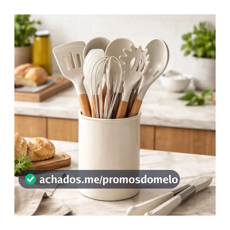 Kit Silicone Para Panelas Brinox - 12 Peças Madeira