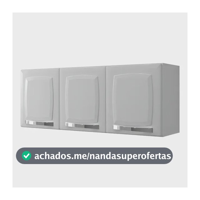 Armário Aéreo de Cozinha Branco Itatiaia 3 Portas Rose