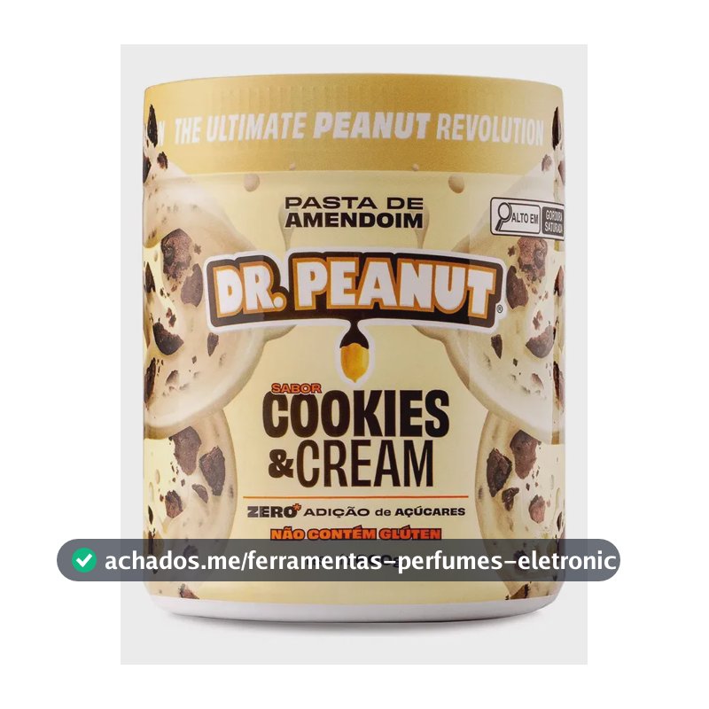 Suplemento em pasta Dr. Peanut Melhor Pasta de Amendoim amentoim cremosa sabor Cookies and cream x 600g