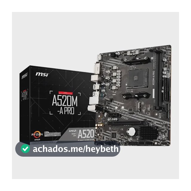 Placa-mãe Msi A520m-a Pro Am4 Matx Ddr4 Preto