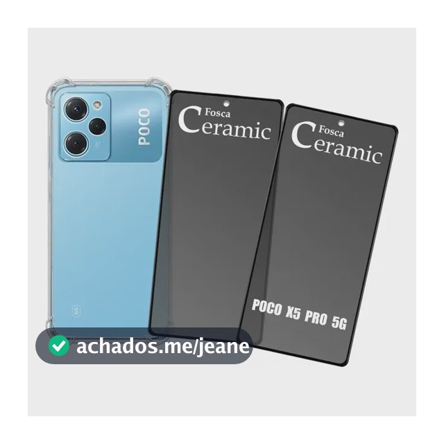 Kit 2 Película Privacidade Fosca + Capa Para Poco X5 Pro