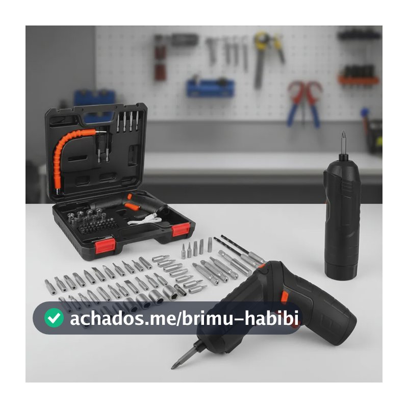 Parafusadeira Elétrica Profissional 45 Peças Portátil Usb