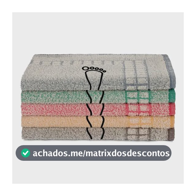 Kit 5 Tapetes Banheiro Algodão Toalhas BRK Felpudo Mali 45x70cm