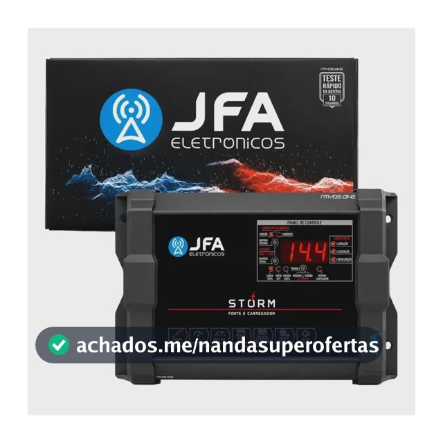 Fonte Jfa 200a Storm Carregador De Bateria Automotiva Bivolt Preto