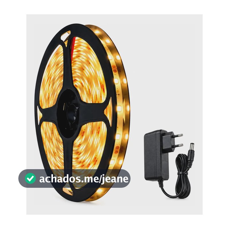 Fita Led Amarela 2835 Quente 5m 300 Led Dupla Face Fonte Cor da luz Branco-quente IP20 Maffacioli