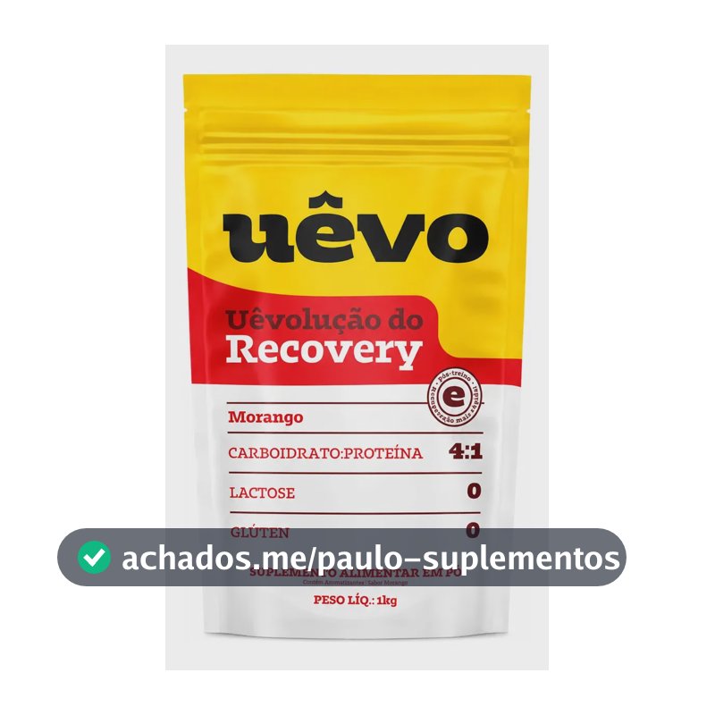 Proteína Uêvo Recovery 4:1 Morango 1kg Suplemento Proteico Morango
