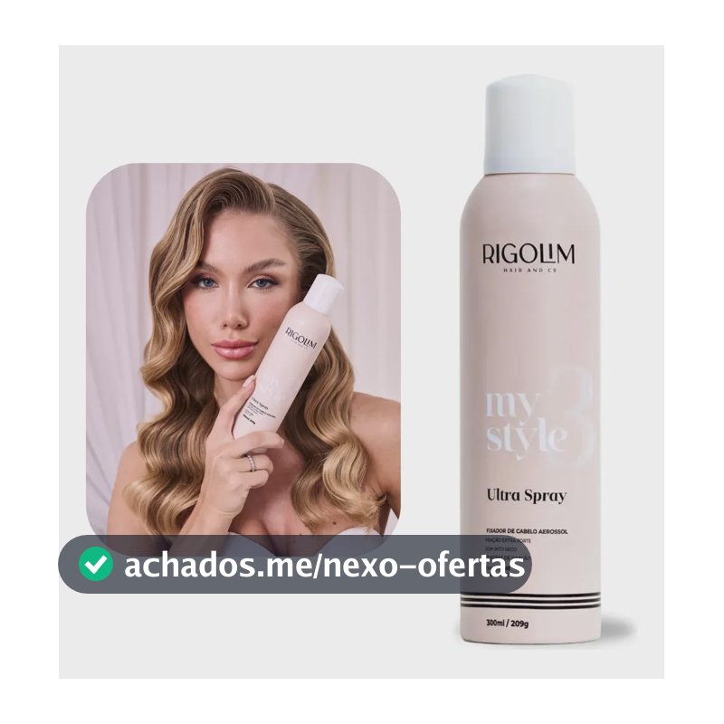 Fixador Cabelo Extra Forte Spray Antifrizz Penteados Rigolim Anti Umidade Capilar Finalização Modelagem Acabamento