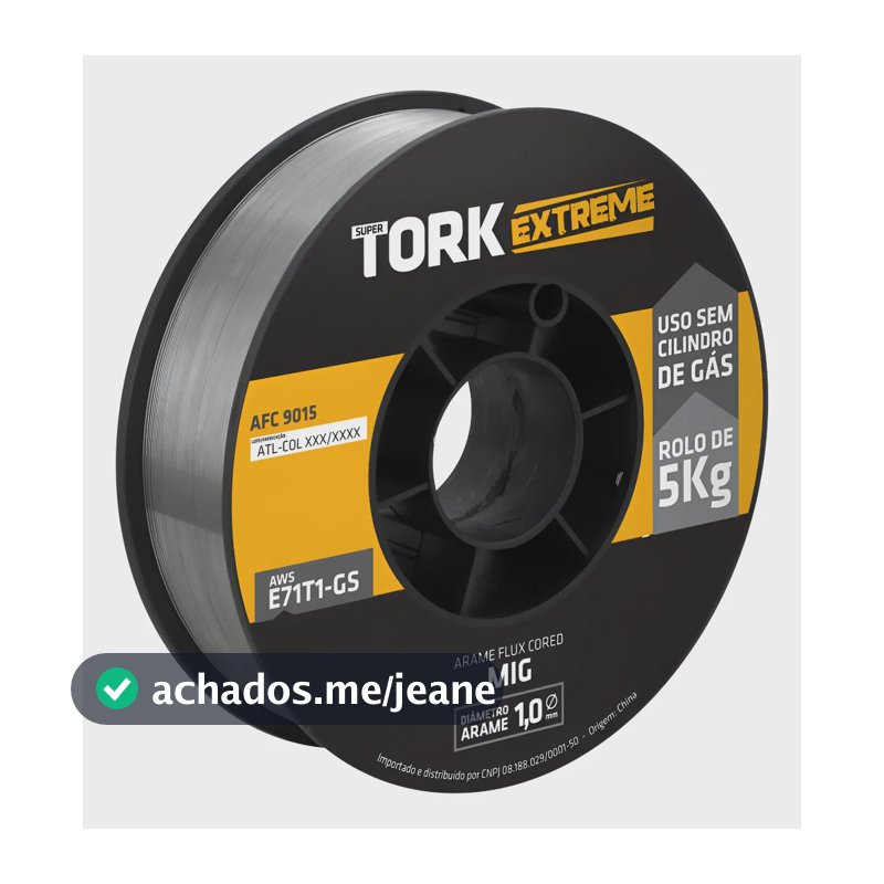 Arame Para Solda Mig Uso Sem Gas 1.0mm Rolo De 05 Kg Tork