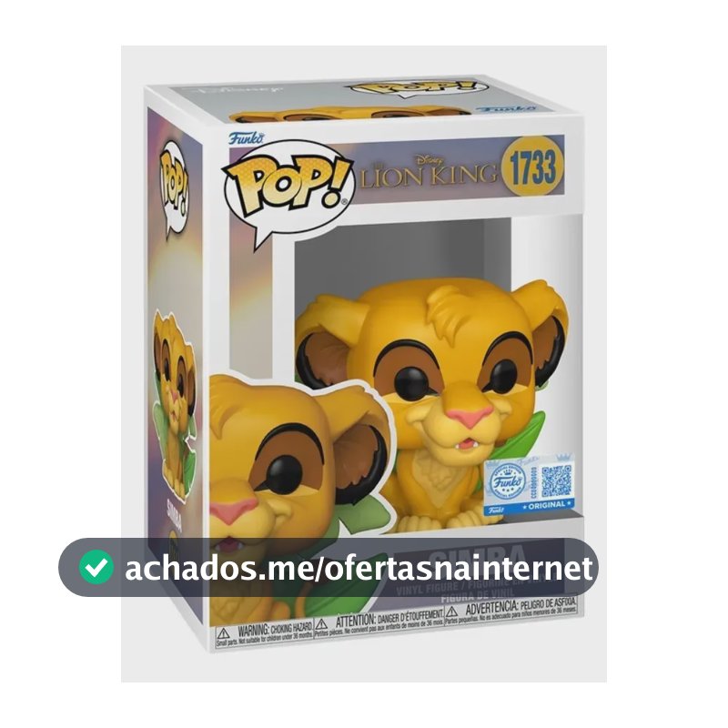 Boneco Funko Pop! Exclusivo O Rei Leão - Simba Com Folhas
