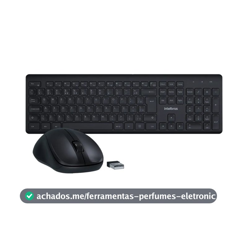 Kit Teclado e Mouse Sem Fio CSI50, 2.4GHz, ABNT2, Preto Intelbras